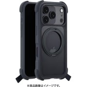 iPhone 17 Pro 対応 ケース クリア MagSafe対応 回転リングスタンド 耐衝撃 Odyssey Stand M レザレットミッドナイト ME_IQPCSPTO7_LM