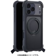 iPhone 17 Pro Max 対応 ケース クリア MagSafe対応 回転リングスタンド 耐衝撃 Odyssey Stand M レザレットミッドナイト ME_IQGCSPTO7_LM
