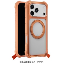 iPhone 17 Pro Max 対応 ケース クリア MagSafe対応 回転リングスタンド 耐衝撃 Odyssey Stand M コーラル ME_IQGCSPTO7_CR