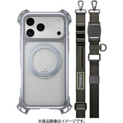 iPhone 17 Pro Max 対応 ケース クリア ショルダー ストラップ MagSafe リングスタンド 耐衝撃 Odyssey Ultra M With Strap ミスト/コンクリートグレー ME_IQGCSPTO5_MG