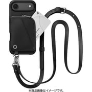 iPhone Air 対応 ケース ショルダー ストラップ付き カード入れ ポーチ付き Pouch ブラック/ブラック ME_IQACSPLPO_BK