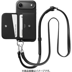 iPhone Air 対応 ケース MagSafe ショルダー ストラップ付き カード入れ ポーチ付き Pouch M ブラック/ブラック ME_IQACSPLPM_BK