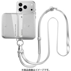 iPhone 17 Pro 対応 ケース MagSafe ショルダー ストラップ付き カード入れ Pouch M シルバー/シルバー ME_IQPCSPLPM_SV