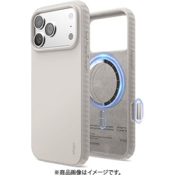 iPhone 17 Pro Max 対応 ケース MagSafe シリコン 耐衝撃 サラサラ Magnetic Ridge Silicone Case ストーン EL_IQGCSSCRK_ST