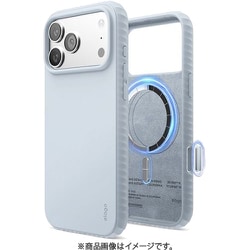 iPhone 17 Pro Max 対応 ケース MagSafe シリコン 耐衝撃 サラサラ Magnetic Ridge Silicone Case ライトブルー EL_IQGCSSCRK_LB