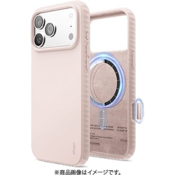 iPhone 17 Pro Max 対応 ケース MagSafe シリコン 耐衝撃 サラサラ Magnetic Ridge Silicone Case ライトピンク EL_IQGCSSCRK_PK