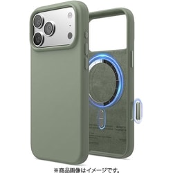 iPhone 17 Pro Max 対応 ケース MagSafe対応 シリコン 耐衝撃 MAGNETIC SILICONE CASE カーキグリーン EL_IQGCSSCS5_KG