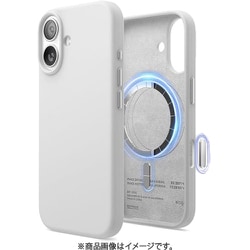 iPhone 17 対応 ケース MagSafe対応 シリコン 耐衝撃 指紋防止 サラサラ MAGNETIC SILICONE CASE ホワイト EL_IQNCSSCS5_WH
