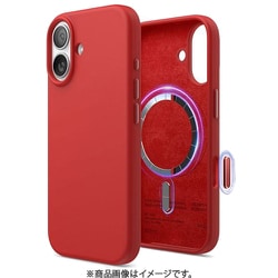 iPhone 17 対応 ケース MagSafe対応 シリコン 耐衝撃 指紋防止 サラサラ MAGNETIC SILICONE CASE レッド EL_IQNCSSCS5_RD