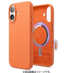 iPhone 17 対応 ケース MagSafe対応 シリコン 耐衝撃 指紋防止 サラサラ MAGNETIC SILICONE CASE オレンジ EL_IQNCSSCS5_OR
