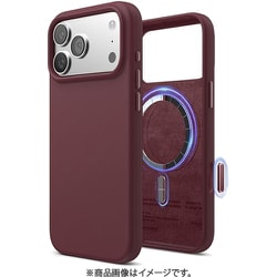 iPhone 17 Pro Max 対応 ケース MagSafe対応 シリコン 耐衝撃 MAGNETIC SILICONE CASE バーガンディー EL_IQGCSSCS5_BD