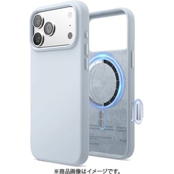 iPhone 17 Pro Max 対応 ケース MagSafe対応 シリコン 耐衝撃 MAGNETIC SILICONE CASE ライトブルー EL_IQGCSSCS5_LB