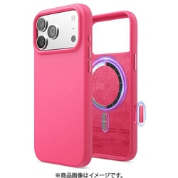 iPhone 17 Pro Max 対応 ケース MagSafe対応 シリコン 耐衝撃 MAGNETIC SILICONE CASE アイスレッド EL_IQGCSSCS5_IR