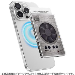 MagSafe対応 カードケース カード収納ポケット 薄型 monthly elago MAGNETIC CLEAR CARD POCKET エーエムピー EL_IWMCPPCMK_AP