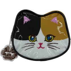 まるでネコ？！ PVCポーチ 三毛猫