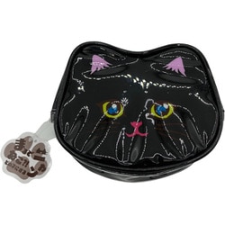 まるでネコ？！ PVCポーチ 黒猫