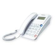 迷惑電話防止機能付き シンプルフォン ナンバーディスプレイ対応 着信拒否設定/短縮ダイヤル登録可能 子機なし ホワイト SS-10