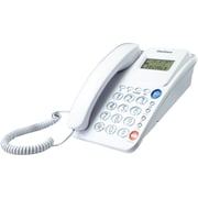 迷惑電話防止機能付き シンプルフォン ナンバーディスプレイ対応 着信拒否設定/短縮ダイヤル登録可能 子機なし ホワイト SS-10