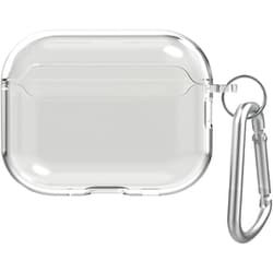 AirPods Pro 3用 衝撃吸収 クリアTPUケース カラビナ付き シルバーカラビナ TR-APP25-TCC-CLSV