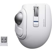 トラックボールマウス bitra 無線2.4GHz Bluetooth 25mmボール 人工ルビー 5ボタン 親指操作 電池式 静音 ホワイト M-MT1MRSWH