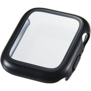 アップルウォッチ カバー Apple Watch SE 第3世代/第2世代（44mm） フルカバー ケース 強化ガラス 10H メタリック 耐衝撃PCフレーム 指紋防止 飛散防止 ブラック AW-25DFCGPBK
