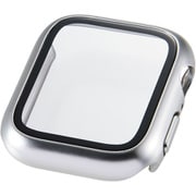 アップルウォッチ カバー Apple Watch SE 第3世代/第2世代（40mm） フルカバー ケース 強化ガラス 10H メタリック 耐衝撃PCフレーム 指紋防止 飛散防止 シルバー AW-25EFCGPSV