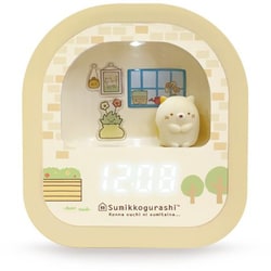 3Dフィギュア付LEDライトデジタルクロックすみっコぐらし ねこ AC24026SXSG-BE