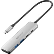 4in1 （USB-A×2/C×2） USB3.2 Gen1 ハブ バスパワー対応 ケーブル長25cm アルミ合金 シルバー SE-HUB041JNNNNF