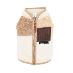 pipi 背開き ボアベスト モカ3号 秋冬服 着せやすい 寒さ対策 お散歩 トイプードル チワワ ダックス 小型犬用 PP252-022-039