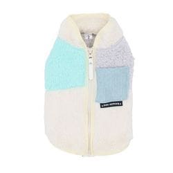 pipi 背開き ボアベスト サックス4号 秋冬服 着せやすい 寒さ対策 お散歩 トイプードル チワワ ダックス 小型犬用 PP252-022-039