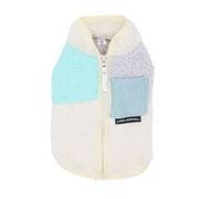 pipi 背開き ボアベスト サックス4号 秋冬服 着せやすい 寒さ対策 お散歩 トイプードル チワワ ダックス 小型犬用 PP252-022-039