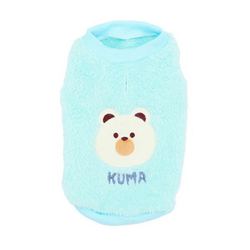 pipi くまさんボアトレーナー サックス 3号 秋冬服 着せやすい 寒さ対策 お散歩 トイプードル チワワ ダックス 小型犬用 PP252-022-045