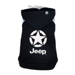 ジープ ダブルフェイストレーナー パーカー ブラック 3号 秋冬服 着せやすい 寒さ対策 お散歩 トイプードル チワワ ダックス 小型犬用 JE252-022-021