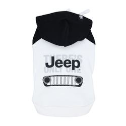 ジープ ダブルフェイストレーナー パーカー ホワイト 5号 秋冬服 着せやすい 寒さ対策 お散歩 トイプードル チワワ ダックス 小型犬用 JE252-022-022