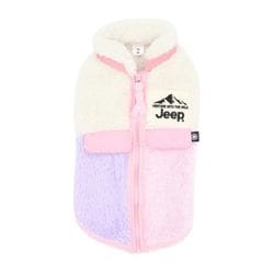 ジープ ボアジッパーベスト ピンク 3号 秋冬服 着せやすい 寒さ対策 お散歩 トイプードル チワワ ダックス 小型犬用 JE242-022-013
