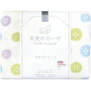 ボタンガーゼ フェイスタオル ブルー TE1230