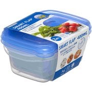 スマートフラップ 角型 S 400ml 2個入 抗菌 フタをしたままレンジOK 日本製 A-040 NKB