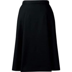 脇ゴムソフトプリーツスカート（21号 ブラック FS46011-9