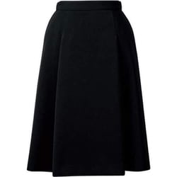 脇ゴムソフトプリーツスカート（21号 ブラック FS45991-9