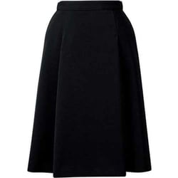 脇ゴムソフトプリーツスカート（23号 ブラック FS45991-9