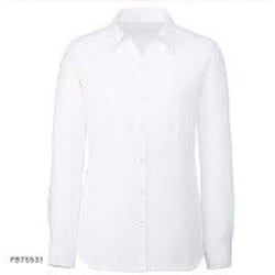 長袖ブラウス（ポーチ付）23号 ホワイト FB75531-1