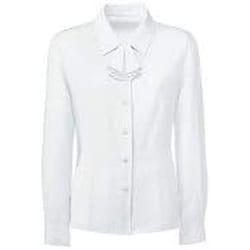 長袖ブラウス（リボン付）19号 ホワイト FB7546-1