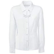 長袖ブラウス(リボン付)19号 ホワイト FB7546-1