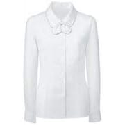 長袖ブラウス(リボン付)19号 ホワイト FB7545-1