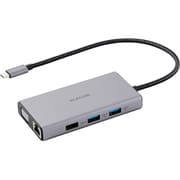 ドッキングステーション 10-in-1 USB-C ハブ PD 100W（実効90W） HDMI 4K/30Hz VGA 1080p USB-A×3 LAN SD/microSD ケーブル一体25cm アルミ筐体 シルバー DST-101BPSV