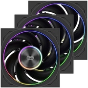 ハイエンドクラス 120mm PWMファン リバース 3個入 ファンスピードコントローラーハブ同梱モデル ブラック F7X120R-ARGB-BK3IN1