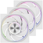 ハイエンドクラス 120mm PWMファン リバース 3個入 ファンスピードコントローラーハブ同梱モデル ホワイト F7X120R-ARGB-WH3IN1