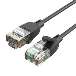 LANケーブル Cat6A（カテゴリ6A） UTP スリムタイプ 0.5m Black IB-4526