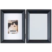 鏡＆フォトフレーム 2面 L判/チェキ ブラック F-TW-116-D