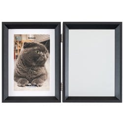 鏡＆フォトフレーム 2面 2L判/KG判 ブラック F-TW-117-D